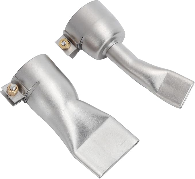 Welding Gun Nozzle 2Pcs Flat Welder Tip Heat Gun Nozzles, Stainless Steel Hot Air Gun Nozzle 20mm Small 40mm Large Tip for Welder Tool, Flat Tip Heat Gun Nozzle for Plastic Welding