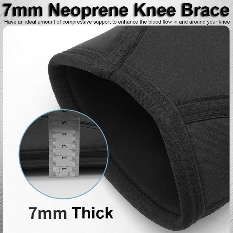 Knee Compression Sleeves for Men Women Weightlifting Knee Sleeves, 7mm Neoprene Knee Brace for Men Women, Thick Compression Brace for Weightlifting Powerlifting Squatting Cross Fit Training (Blue Camo, X-Large)