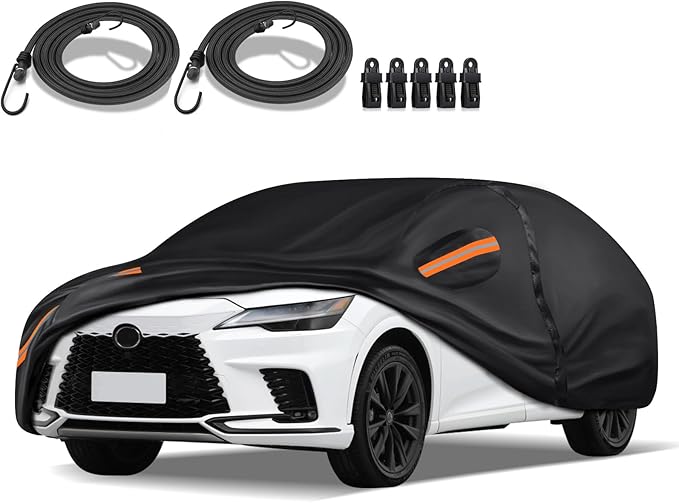 Special 16 Layers Full Car Cover Fit for 2008-2023 Lex-us RX500h RX450h RX350h RX350 Series,Ultra Heavy 600D Oxford Cloth, All-Weather Summer Sun Exposure and Winter Snow Rain Dust UV Black