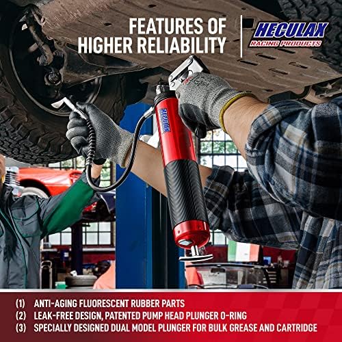 Bravex Grease Gun Heavy Duty 6000 PSI W/Quick Release Coupler Pistol Grip