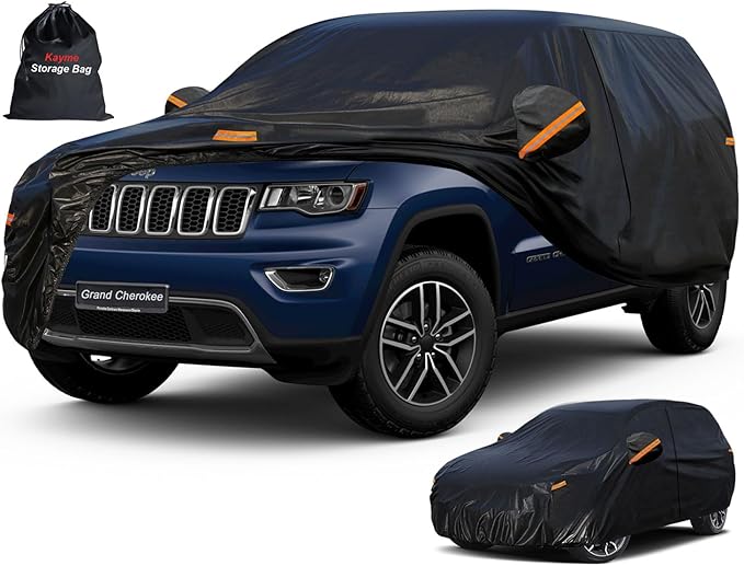 Kayme 7 Layers SUV Car Cover Custom Fit for Jeep Grand Cherokee (2010-2025) Waterproof All Weather for Automobiles, Outdoor Full Cover Rain Sun UV Protection.