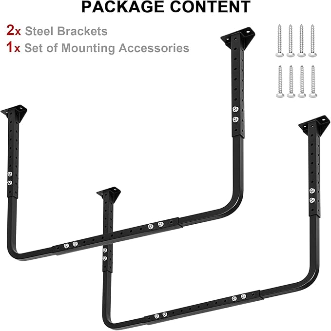 Colinktool Adjustable Ceiling Storage Racks, Overhead Storage Bracket, Heavy-Duty Shelves, 33 in. x 34 in, 200lbs Weight Capacity for Garage