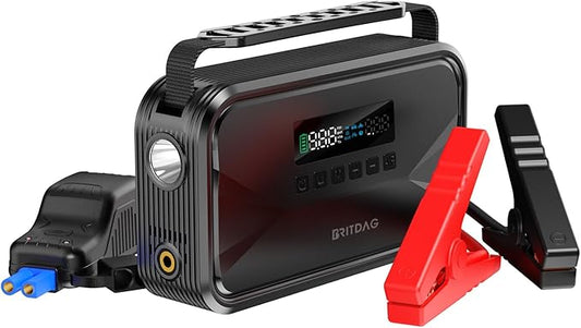 Portable Car Jump Starter with 150PSI Air Compressor - 2000A Peak, 12V Lithium Battery Booster, PD45W Power Bank, Emergency Tire Inflator for Cars, Trucks, RVs & Outdoor Gear