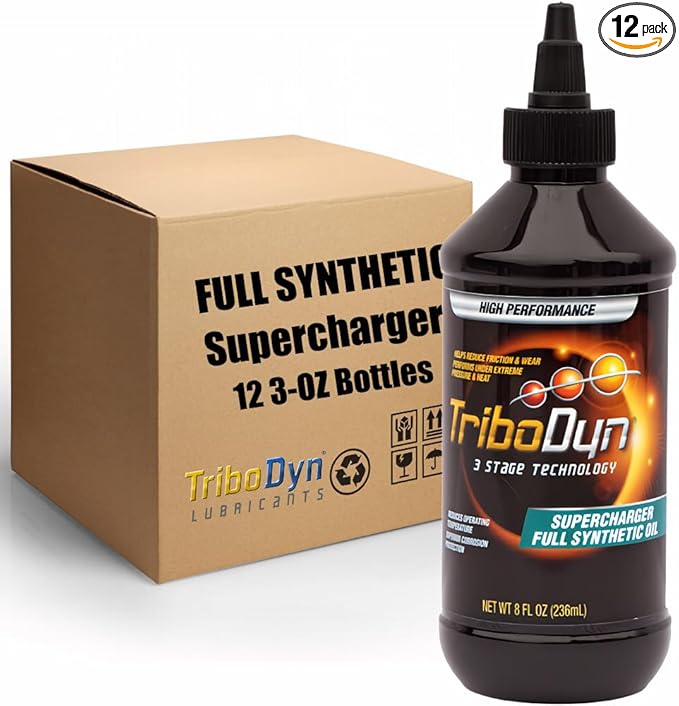 Ceramic Supercharger Oil - 12 Bottle Case (96 oz) - Bulk Supply for Shops & Enthusiasts - Patented Ceramic Coating - Fits OEM & Aftermarket