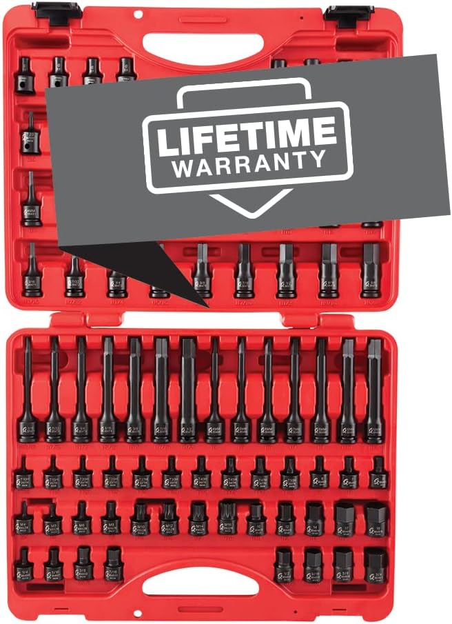 SUNEX TOOLS 1874 1/4" Drive Master Fractional and Metric Impact Sockets Set & Sunex 3569 3/8" Dr. Master Hex Bit Impact Socket Set (84 Piece)