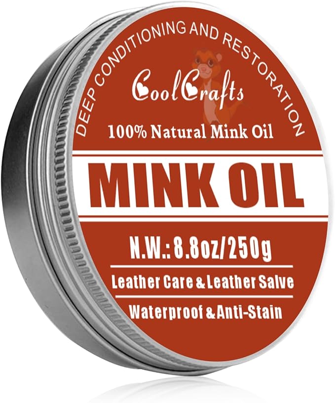 Mink Oil for Leather Boots 8.8 OZ Boot Oil Leather Conditioner Cleaner for Shoes, Couch, Jacket