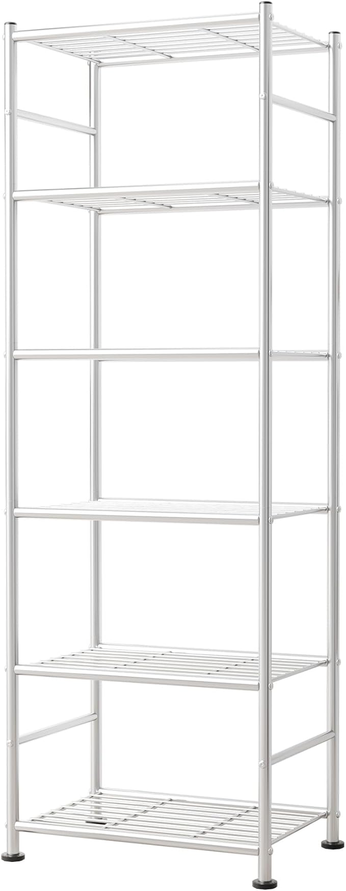 Sakugi 6-Tier Metal Storage Shelves - Slim Shelf Organizer with Reinforced Side Bars, Spacious Storage for Kitchen, Bathroom, and Laundry Room Organization, 18.2" x 12.5" x 70.1", Silver