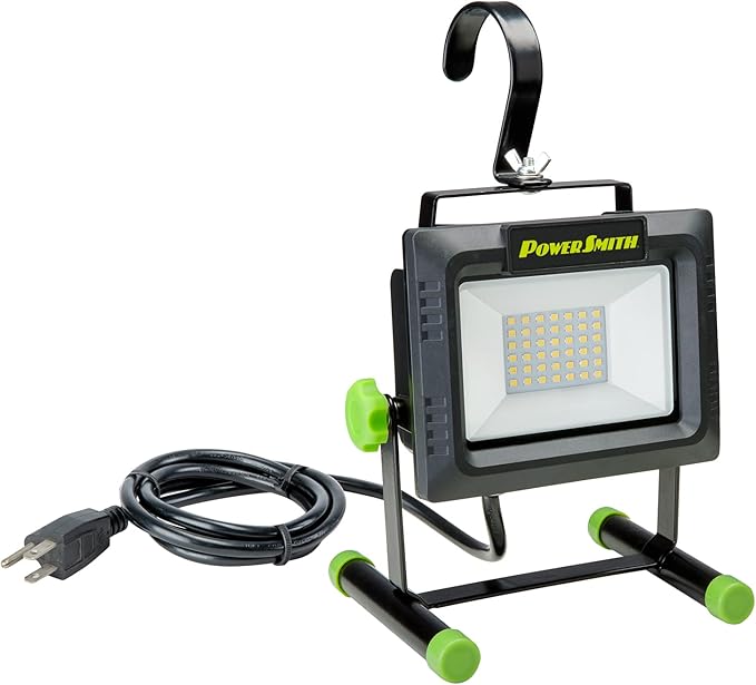 PowerSmith PWLS040H 4000 Lumen Portable LED Work Light with All Metal Stand and Sealed Power Switch