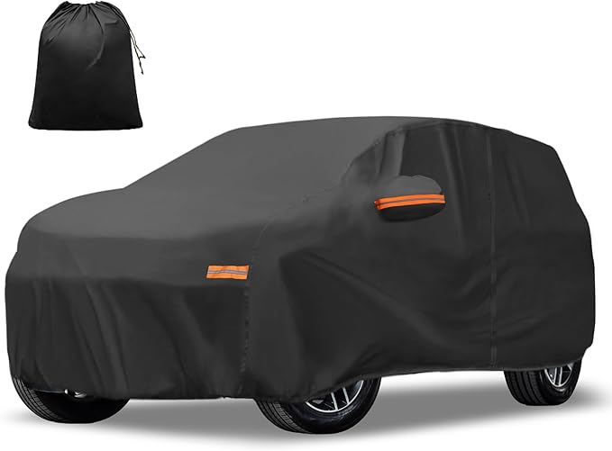 X AUTOHAUX Car Cover for Jeep Grand Cherokee 2002-2025 Aluminum Film Outdoor Waterproof Sun Rain Snow Hail Protection with Driver Door Zipper