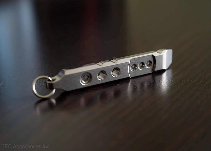 TEC Accessories Ti-Pry Mini Pry Bar Keychain - Pocket Pry Bar EDC Prybar Titanium Tool - Durable and Lightweight Mini Prybar Gear Bottle Opener Multi Tool for Men and Women (Keychain Edition)