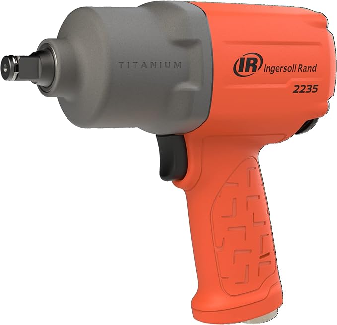 Ingersoll Rand 2235TIMAX-O 1/2" Air Impact Wrench, 1350 ft-lb Torque, Titanium Hammercase, Friction Ring Retainer, Pistol, Orange