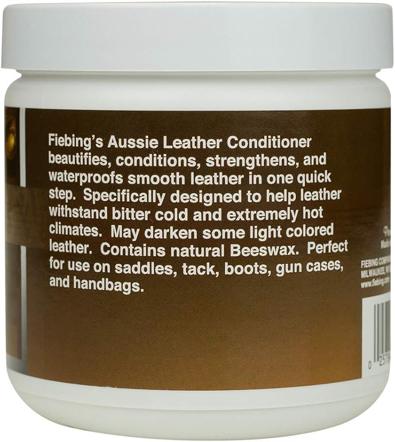 Fiebing's Aussie Leather Conditioner (14 oz) - Contains Beeswax to Withstand Hot Conditions - Preserve, Moisturize, Strengthen, Waterproof All Leathercraft, Car, Couch, Furniture, Purses, Boot, Shoe