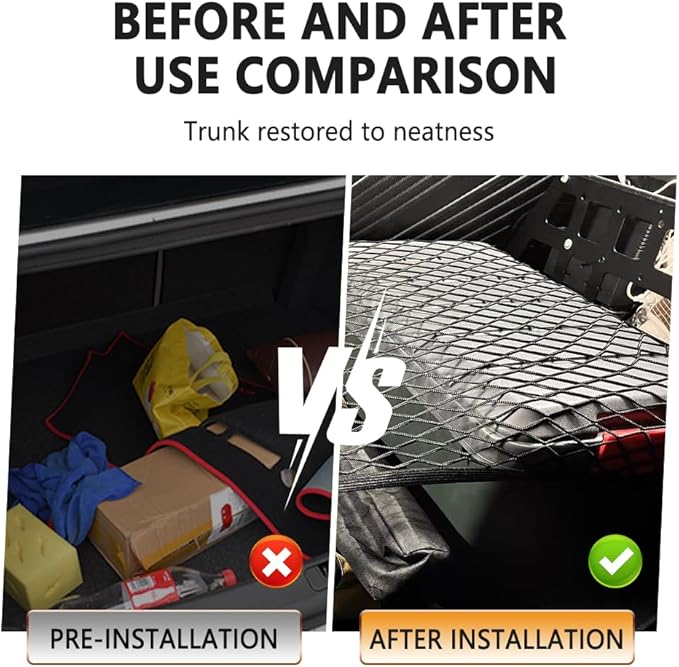 Cargo Net for SUV,Upgraded Highly Elastic Truck Cargo Net with Trunk Net Hooks - Stretch to 62.99"X47.24",Premium Truck Bed Netting for Cargo for Car Organizer and Storage