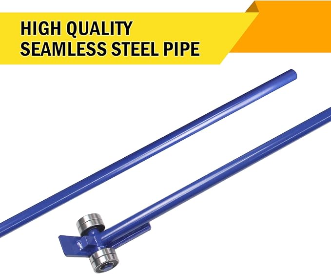 Pry Lever Bar 3T/6600LBS Load Capacity, 4.5FT Length Steel Handle Prylever Bar with Wheels for Heavy Duty Equipment Handling,Great Hand Tool with Four Industrial Bearings
