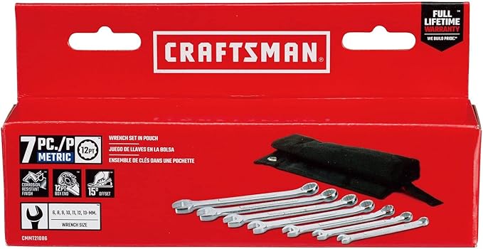 CRAFTSMAN MM WRENCH SET IN POUCH, 7PC (CMMT21086)