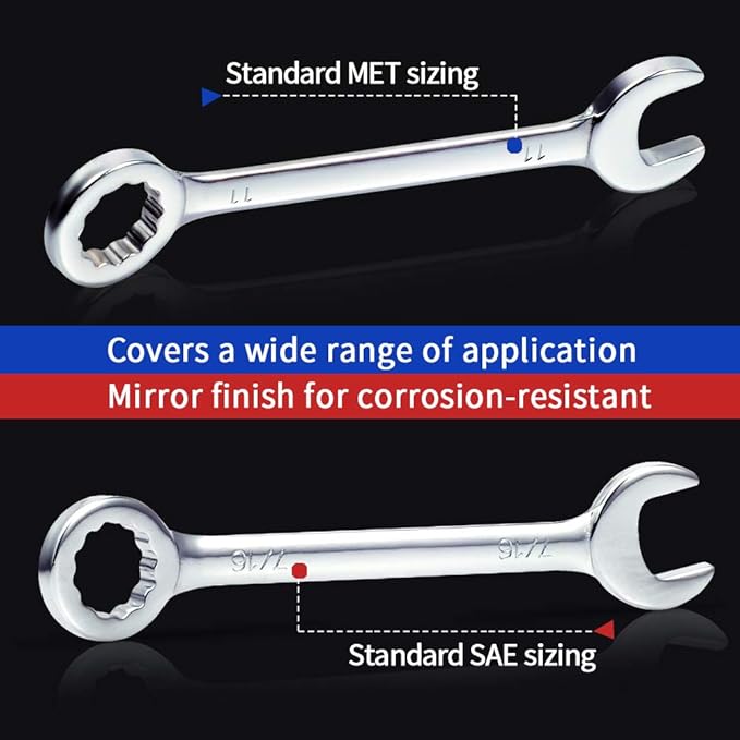 SPEEDWOX Ignition Wrench Set SAE Metric Small Open and Box Wrenches Mini Spanner Set Combination Wrench Set with Portable Storage Pouches