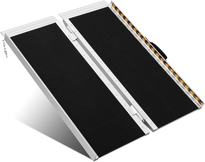 Portable Wheelchair Ramp 2FT, Anti-Slip Aluminum Handicap Ramp for Wheelchair for Wheel Chair Ramp Steps, Home, Cars, Scooter, Curbs, Stairs, Cart