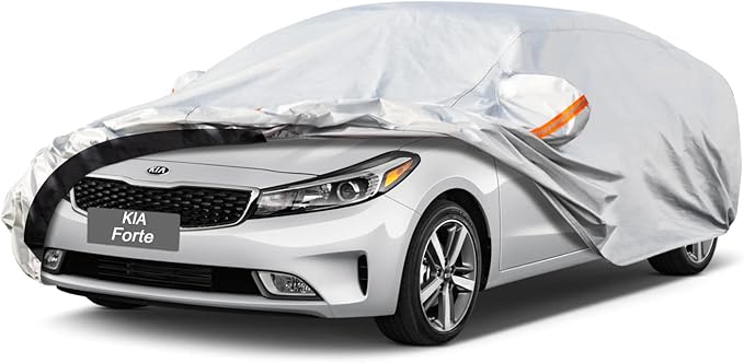 6 Layer Car Cover Custom Fit Kia Forte (2017-2025) Waterproof All Weather, Heavy Duty Outdoor Snow Sun Rain Uv Protection (Ships from US Warehouse, Delivery 3-8 Days)