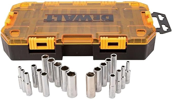 DEWALT DWMT73811 Tool Kit 1/4'' Drive Deep Socket Set, 20 Piece