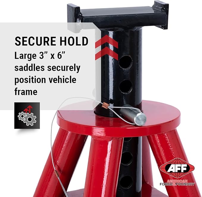 AFF 10 Ton Jack Stand Set - Heavy Duty Jack Stands for Trucks & Equipment - (Available in 2 Heights)