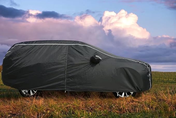 Waterproof Car Cover for Automobiles All Weather - Coverado Outdoor Full Car Covers with Zipper Door, Cotton Backing Snowproof UV Protection Windproof, Universal Fit for Hatchback (160"-172")