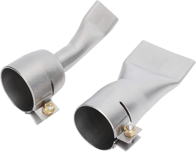 Welding Gun Nozzle 2Pcs Flat Welder Tip Heat Gun Nozzles, Stainless Steel Hot Air Gun Nozzle 20mm Small 40mm Large Tip for Welder Tool, Flat Tip Heat Gun Nozzle for Plastic Welding