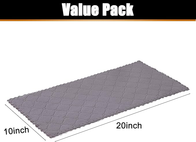 Mordimy 24 Pack Kitchen Towels (20" x 10", Grey & Pink), Super Soft and Absorbent Dish Towels, Coral Velvet Microfiber Cleaning Cloth, Nonstick Oil Fast Dry Dish Cloths