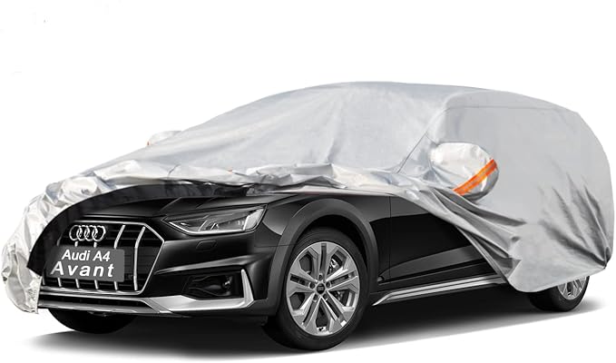 Station Wagon Car Cover Waterproof All Weather, 6 Layers Heavy Duty Full Exterior Cover Universal fit Audi A4 Avant/Allroad, Volvo V60/V70, Toyota Wish etc. Size H2 (See Size Chart)
