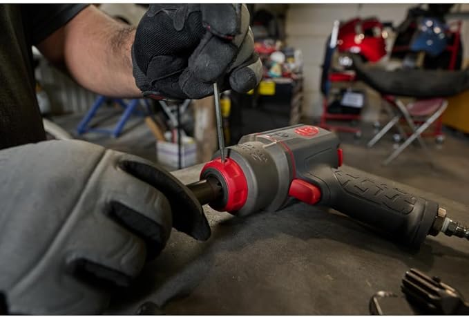 Ingersoll Rand 2236QPTIMAX DXS2 1/2" Air Impact Wrench, Quiet, 1500 ft-lb Torque, Titanium Hammercase, Pin Retainer, Pistol, Interchangeable Anvil, Multi-functional Tool