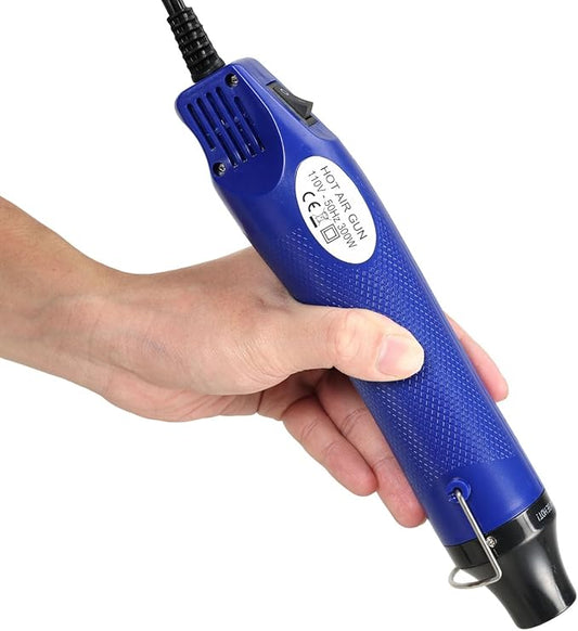 Heat Gun for Crafting, 110V 300W Handed Hot Air Gun, 3.28FT Ultra-Long Cable Portable Heat Gun with Stand and Power Cord for Shrinking Wrapping PVC, DIY Embossing and Drying Paint (Blue)
