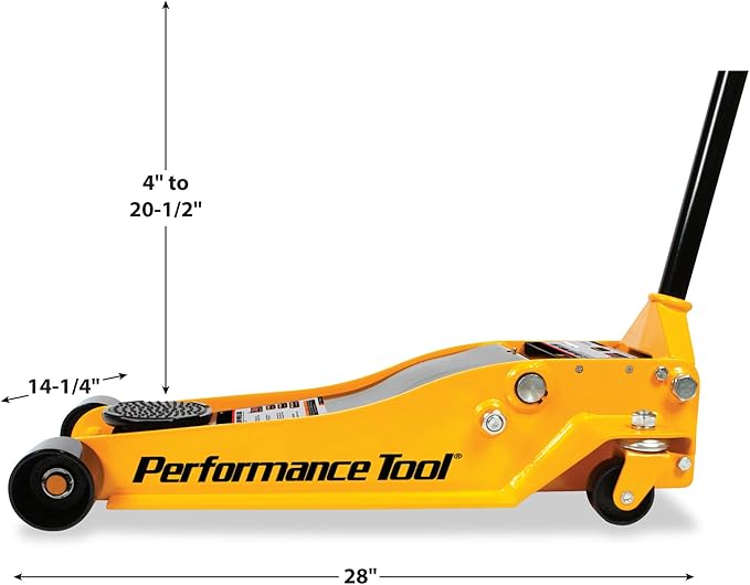 Performance Tool W1627 3.5 Ton (7,000 lbs.) Capacity Low Profile Service Jack