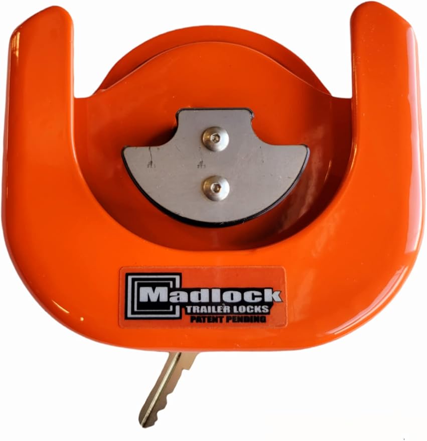Madlock 2 5/16 Trailer Coupler Lock|Superior one Piece All-Metal Patented Design for Stamped Steel Trailer Ball couplers| Made in The USA