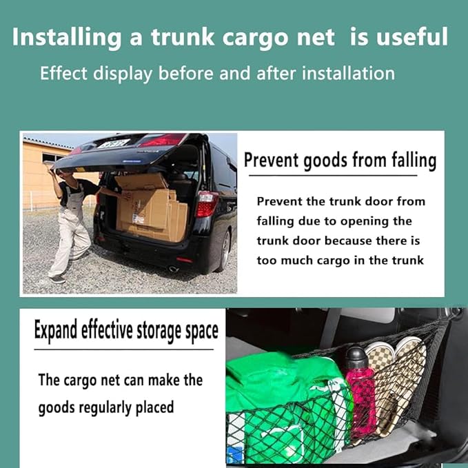 Rear Trunk Cargo Net Compatible with Hyundai Santa fe 2013 to 2021 2022 2023 2024 2025 2026