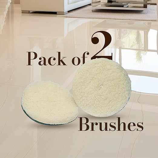 Koblenz Lambswool Pads with Foam Backing, Fits Most 6" Home Floor Buffer Machines, Two Polishing Pads with Two Plastic Replacement Retainer Clips, 45-0102-9