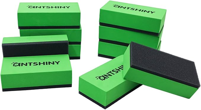Ceramic Coating Applicator Sponges Block,Car Detailing Coat applicator Sponge Pads Kit,(10, Green)