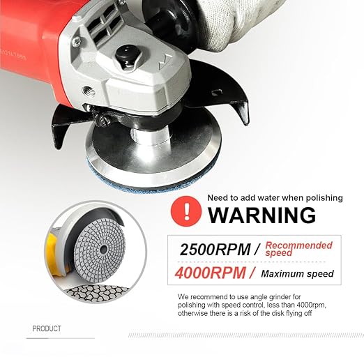 SHDIATOOL Diameter 4 Inch/100mm Diamond Wet Polishing Pads Set of 8Pcs Plus A 5/8’’-11 Rubber Backer for Marble Granite Countertop Quartz Stone Sanding Disc for Grinder, Polisher