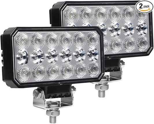 Exzeit 6 Inch Led Work Lights for JohnDeere Tractors Trucks, 96W High Low Beam Equipment Lights Compatible with Kubota Trators Trucks, 12V/24V