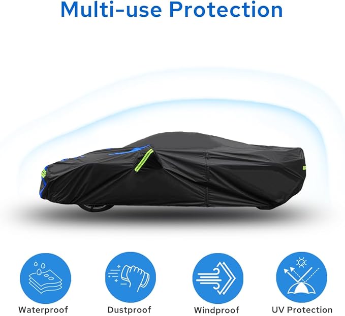 Avecrew for Chevrolet Corvette C8 Car Cover Waterproof All Weather for Automobiles, Outdoor Full Exterior Covers Fit 2020-2026 Corvette C8 with Windproof Strap and Driver Door Zipper