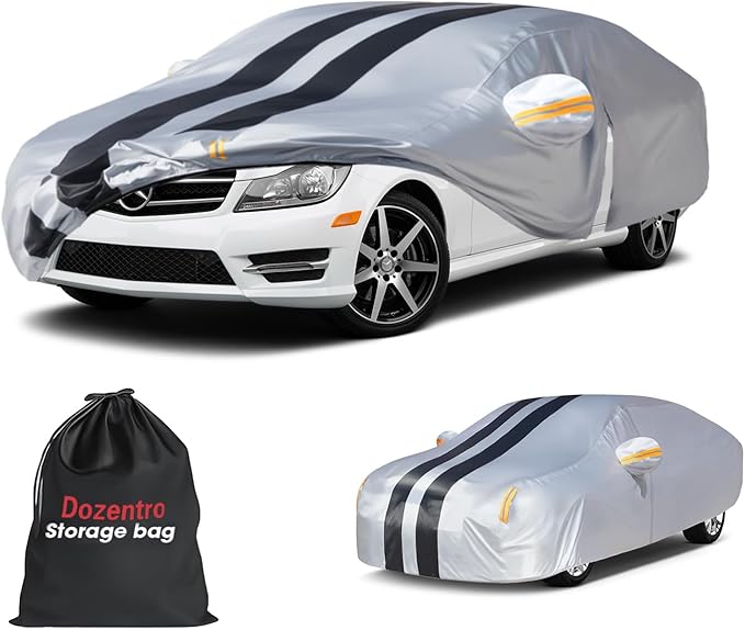 Multi-Layer Car Cover Custom Fit for Mercedes Benz E-class E300 E350 E450/E43 E53 E63 AMG(1999-2026), 100% Waterproof, Gift with Towel, Heavy Duty Car Covers for Rain Sun UV Protector With Door Zipper