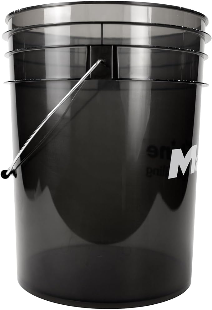 Maxshine 5 Gallon Universal Detailing Bucket (Black) – Car Wash Bucket for Scratch-Free Washing, Auto Detailing & Garage Storage – Holds Soap, Foam Cannon, Brushes, Microfiber Towels & More