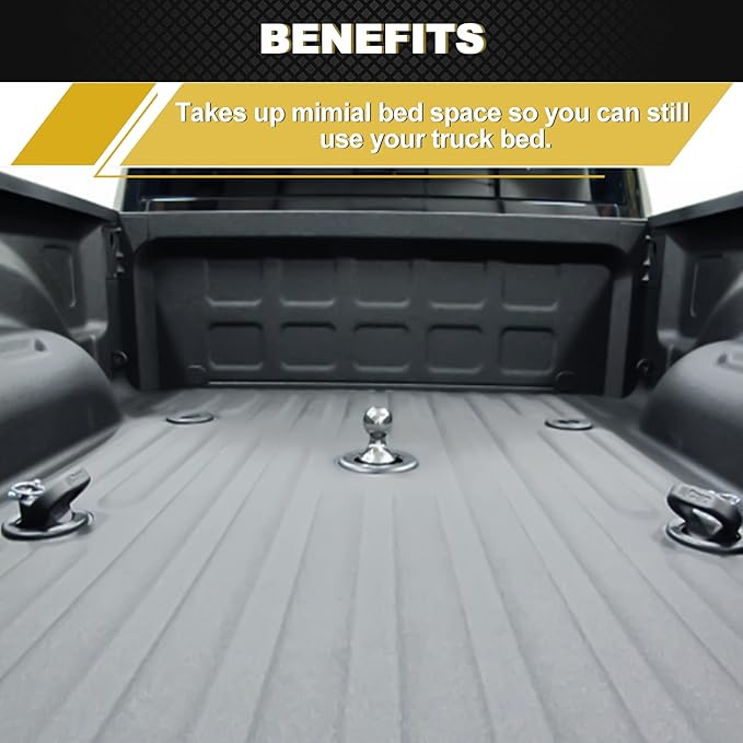 60618, Puck System Gooseneck Hitch Ball Kit, Compatible with 2013-2026 Dodge RAM 2500 3500, 2-5/16 Inch Gooseneck Ball for Truck Bed with 2 Gooseneck Safety Chain Anchors | 38000 lbs GTW/ 9500 lbs VTW