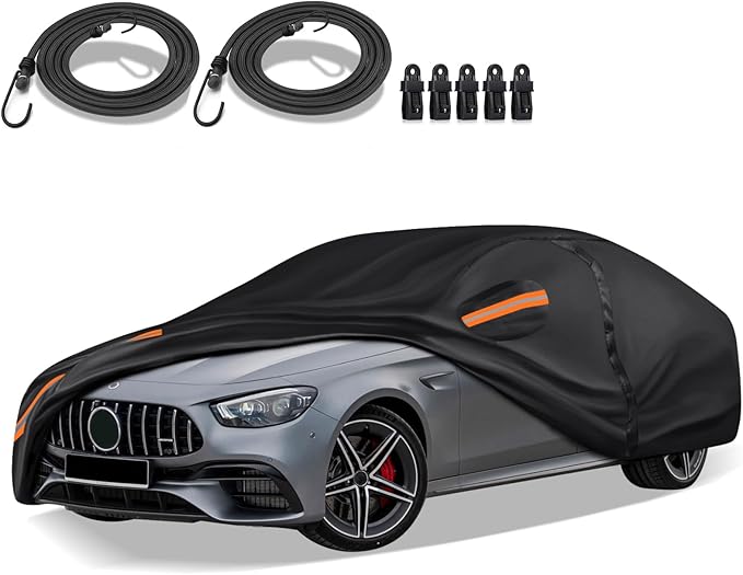 16-Layer Special Full Car Cover Fit for 2008-2024 MERC-edes Benz C Series C300 C350 C63 AMG S, Heavy 600D Oxford Cloth, All-Weather Protection Summer Sun Exposure and Winter Snow Rain Dust UV