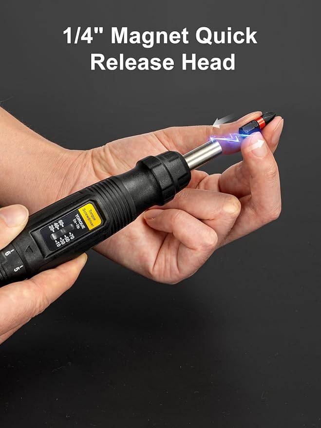 GROWNEER 1/4'' Drive Torque Wrench Screwdriver, 10-70 In-lb Inch Pound Torque Screwdriver Electrician Kit with Sockets & S2 Bits, 50 In 1 Set for Electronics Maintenance Bike Repair Mounting