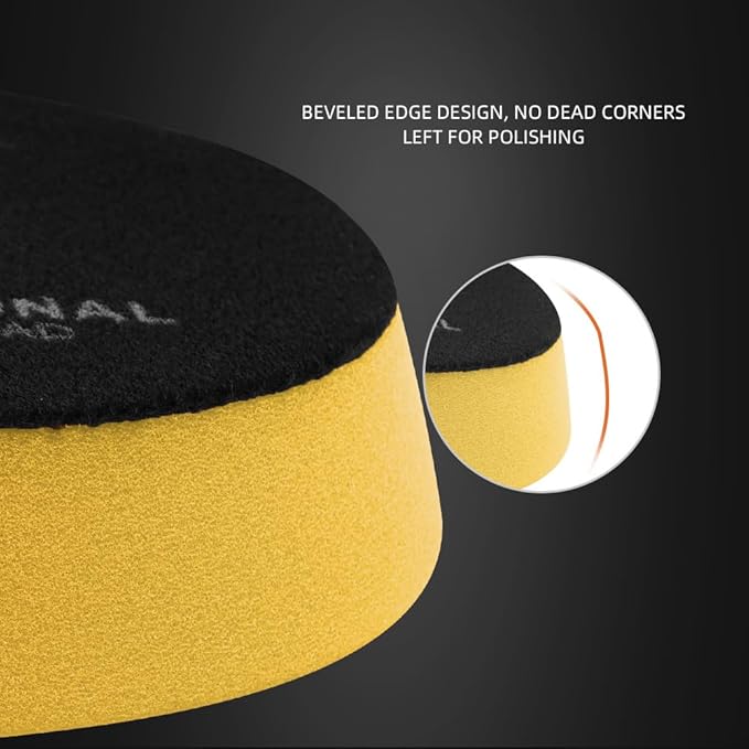 SPTA Yellow T80 High-Cut Foam Polishing Pad, 1Pc 6.5 Inch Buffing Polishing Pads for 150mm Backing Plate Compound Buffing Sponge for Car Buffer Polisher Compounding, Polishing and Waxing -FPBFS6Y