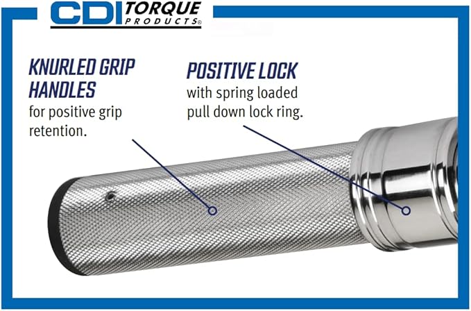 CDI 3/8 Inch Drive Adjustable Click Torque Wrench, Range 10-100 Ft Lbs / 16.9-132.2 Nm (1002MFRMH)