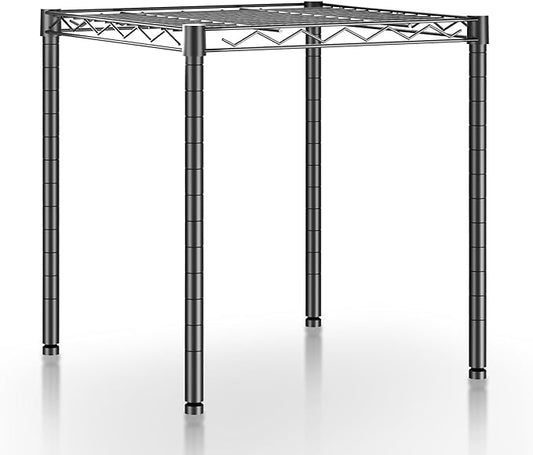 Xcity Storage Shelves, 1 Tier Heavy Duty Metal Shelving Unit, 350 LBS Capacity Adjustable Steel Wire Shelf Organizer for Pantry, Kitchen, Garage, 14" D x 14" W x 15" H, Black