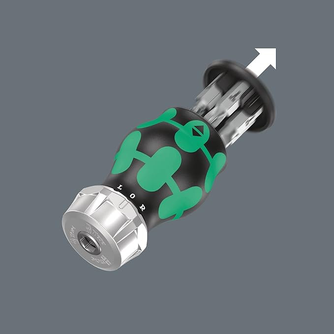 Wera 05008885001 Kraftform Kompakt Stubby magazine RA 3, Stubby Ratchet Screwdriver with Bit Magazine, 6 pieces