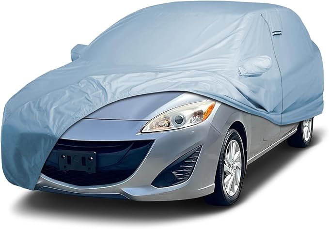 iCarCover Premium Car Cover for 2006-2015 Mazda Mazda5 Hatchback Heavy Duty Waterproof All-Weather Automobiles Custom Fit Indoor Outdoor UV Snow Protection Covers with Straps and Bag