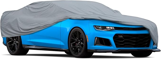 MotorTrend Custom Fit Car Cover for Chevrolet Camaro 2010-2020, All-Weather Protection for Cars Trucks & SUVs, UV Resistant Waterproof Scratch-Resistant, Vehicle Cover for Outdoor & Indoor