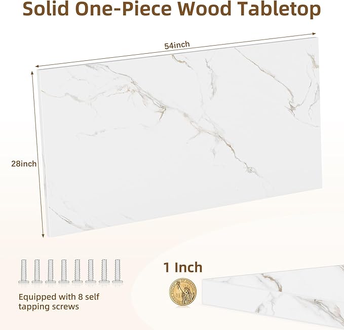 Universal Solid One-Piece Wood Table Top, 55"x28"x1" Workbench Top - Rectangular Particle Board for Standing Desk, Home Office Desk Countertop DlY, Washer Dryer, Coffee, Bar Tabletop